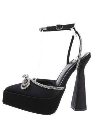 Zapatos Norkys Negro de tacón con detalles de brillo y pedrería