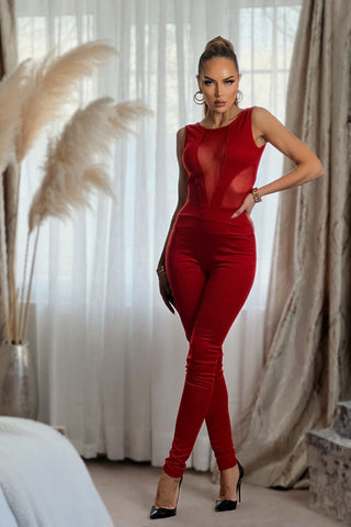 Image of Mono Marielys Rojo con tul y espalda descubierta