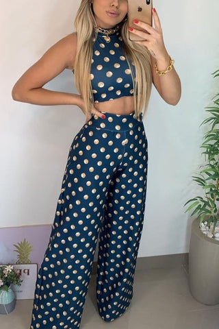 Image of Conjunto Margarita Azul con Estampado de Lunas