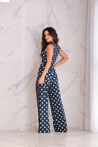 Image of Conjunto Margarita Azul con Estampado de Lunas