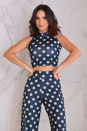 Conjunto Margarita Azul con Estampado de Lunas