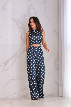 Conjunto Margarita Azul con Estampado de Lunas